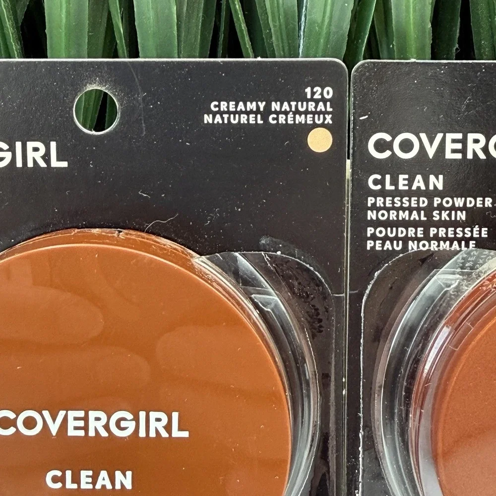 (3) COVERGIRL Clean Pressed Powder Foundation 120 CREAMY NATURAL Original Talc